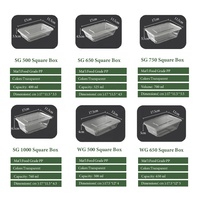 Boîte à bento réutilisable en PP, compatible micro-ondes, certifiée FDA BRCGS |   Conteneur de préparation de repas étanche à 2/3/4 compartiments avec couvercles pour la restauration