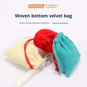 Vente en Gros Pochettes Noires en Velours à Cordon Contenant à Bijoux Flocqué pour Rangement et Emballage - Product Image 3