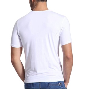 Camiseta de Verano <span class=keywords><strong>para</strong></span> <span class=keywords><strong>Hombre</strong></span>, Corte Ajustado, Algodón Blanco, Estampado Personalizado, Manga Corta, Cuello Casual, Venta al Por Mayor, <span class=keywords><strong>Ropa</strong></span> Personalizada - Product Image 3