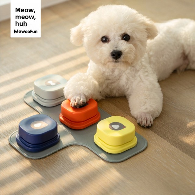 Meow Hu Wang Plastic Pet Communication Button Dog Talk Interactive Training Recording Sound Squeaker Box
