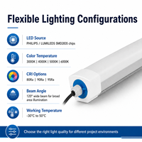 Luminaire LED étanche IP65, tri-étanche, 40W, garantie 5 ans, étanche à la vapeur, intérieur, industriel, entrepôt, parking, dimmable