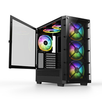 Boîtier PC Gaming Full Tower EATX avec carte mère et panneau latéral à ouverture latérale, design vue sur mer, pour configuration PC Gaming complète