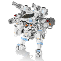 Ensemble de blocs de construction en plastique ABS pour enfants, modèle de robot en briques de construction MOC Sentinell blanc 93012