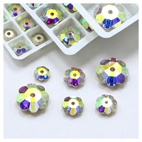 Strass en verre à dos plat à coudre, qualité luxe, vente en gros, perles de cristal en vrac, accessoires de couture DIY pour vêtements