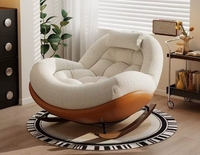 Nouvelle Arrivée 2026 Fauteuil à Bascule Moderne et Confortable, Fauteuil Inclinable XXL Monoplace avec Base Anti-renversement pour Hôtels, Salons et Loisirs