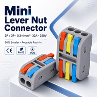 Connecteur de fil compact mini à levier 2P 3P, bornier de raccordement rapide à enfoncement 32A 250V pour éclairage DIY et câblage domestique