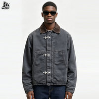 Veste de travail personnalisée en toile de canard épaisse pour homme, avec crochets de ponte et fermoirs de pompier, pour marins, charpentiers, chauffeurs de camion et ouvriers