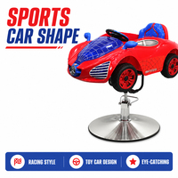 Fauteuil de Barbier Enfant en Forme de Voiture, Chaise de Salon pour Enfants, Vente en Gros, Pivotant et Réglable pour Salon de Coiffure Enfant