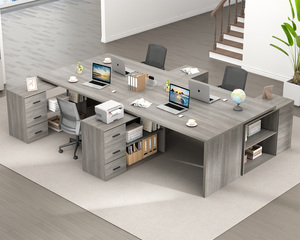 Bàn làm việc chữ L hiện đại cao cấp với 3 ngăn kéo, mặt bàn gỗ có thể đảo chiều, kèm kệ lưu trữ dành cho văn phòng tại nhà - Product Image 6