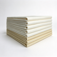 Tissu CVC Polycoton Non Extensible Sergé Teint à la Main Épais et Lourd Blanc Abricot pour Sacs, Chaussures, Chapeaux et Sacs Bandoulière