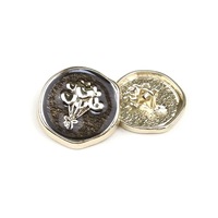 Boutons décoratifs en métal en forme de cœur pour costume, veste, pull en tricot, accessoires de manteau, style tige, logo en relief