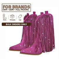 Bottes de cow-boy style western à paillettes roses CEHNO OEM ODM pour femmes cow-girls