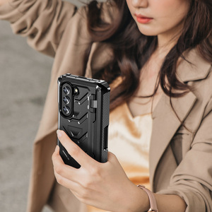 เคสโทรศัพท์ Samsung Galaxy Z Fold 5 4 3 แบบเต็มตัวสองชั้น แข็งแรงทนทาน พร้อมฟิล์มกันรอยในตัว ขาตั้ง และช่องใส่ปากกา S Pen - Product Image 6