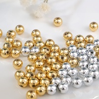 Perles d'espacement en acrylique électroplaqué, tons or et argent, 8 mm, lot en vrac et perles en vrac en gros pour la fabrication de bijoux et l'artisanat DIY