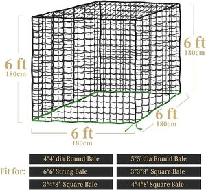 Lớn nặng <span class=keywords><strong>Bale</strong></span> <span class=keywords><strong>hay</strong></span> <span class=keywords><strong>Net</strong></span> ngựa 6 '6 ''toàn bộ vuông <span class=keywords><strong>Bale</strong></span> chậm thức ăn <span class=keywords><strong>hay</strong></span> <span class=keywords><strong>Net</strong></span> Feeder chăn nuôi thiết bị đào tạo 1.5'' lỗ - Product Image 2