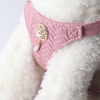 Harnais pour animaux de compagnie en PU écologique brillant et réfléchissant, nouvellement conçu, avec laisse et gilet pour chat et chien