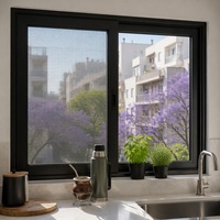 Finestra di Sicurezza in Lega di Alluminio a Doppio Vetro con Zanzariera Integrata, Griglia Scorrevole, Isolamento Acustico e Termico, Design per Villa