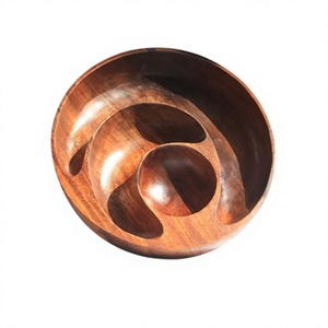 Bol de service vintage en bois poli fait main, style Wabi Sabi, écologique, unique, pour servir les aliments, idéal pour offrir, dernière arrivée - Product Image 1