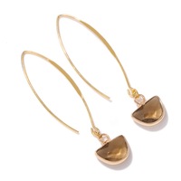 N2025 Nouveau design tendance Boucles d'oreilles ovales en forme de cercle de pierres naturelles œil de tigre turquoise