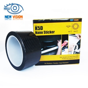Autocollants universels de carrosserie, Film Nano imperméable à l'eau, utilisation répétée, 5D, Fiber de carbone noire, couverture de porte, fenêtre automobile, autocollant en vinyle - Product Image 6