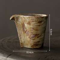 Tasse à thé japonaise en céramique brute faite à la main avec bec verseur, mug en grès résistant à la chaleur pour un usage domestique, service à thé quotidien