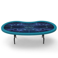 Luckyyh — Table pliante sur rail de course ovale, Taxes en bois, qualité de baquet professionnel, 1.8m avec plateau à puces