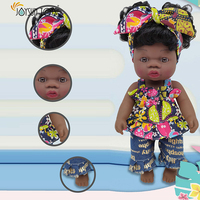 Réaliste Reborn bébé poupées mode fille noire 14 pouces corps doux réaliste modèle en plastique jouet pour les filles