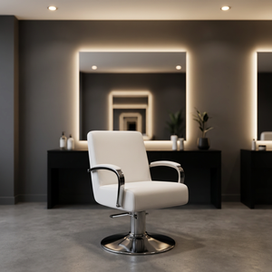 Station de lavage de cheveux réglable style vintage moderne, noir-gris, avec miroir de salon en bois, pour usage extérieur, mobilier commercial pour salons de coiffure, gymnases et centres commerciaux - Product Image 3