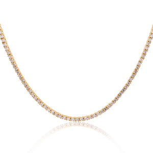 18K White/Rose/Yellow Gold Lab Diamond Tennis <b>Necklace</b> - Product Image 4