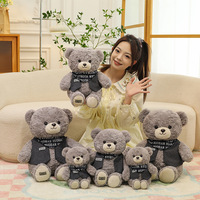 Nouvelle Peluche Ours Jack en Coton PP, Mignonne et Apaisante, avec Écharpe, Ours en Peluche Coussin, Compagnon de Sommeil, Cadeau d'Anniversaire