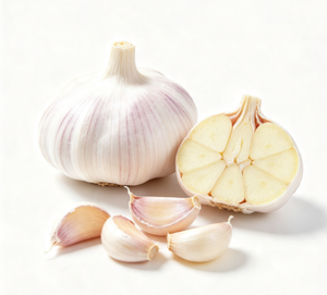 Aglio Bianco Naturale Puro, Pelle Sottile, Forma Rotonda 4.5-6.0cm, per Condimento Insalata con Aroma Piccante - Product Image 1