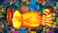 Table de jeu de pêche Lucky Train Ocean King 3, borne d'arcade à monnayeur pour 8 joueurs