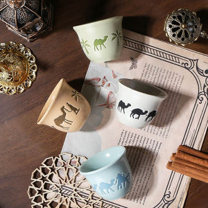 <span class=keywords><strong>Tazzine</strong></span> da <span class=keywords><strong>Caffè</strong></span> Espresso in Ceramica Vintage con Logo Personalizzato, Tazza da Tè in Stile Arabo - Product Image 6