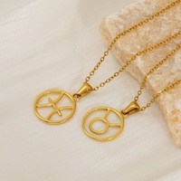 Collier Lincy Signe Astrologique Zodiacal Plaqué Or 18 Carats en Acier Inoxydable, Bijou de Mode Horoscope pour Femme, Vente en Gros