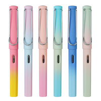 Stylo plume à encre à pointe EF en plastique dégradé de couleur 0,5/0,38 mm pour étudiants, calligraphie, écriture, cadeau promotionnel
