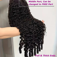 Wig keriting birai mentah India, Wig Wig Frontal HD penuh 30 inci grosir dengan renda, Wig rambut manusia Virgin mentah Peruvian tanpa lem 12A