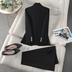 נשים ורוד כהה אלילה מאוורר <span class=keywords><strong>blazer</strong></span> מקצועי עבור האביב סתיו כפול לחם עם לחצן קישוט גודל xl - Product Image 5