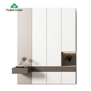 Bedroom Modern Wooden <strong>Wardrobe</strong> with Foldable and Extendable Features Combination Closets for Clothes - Product Image 5
