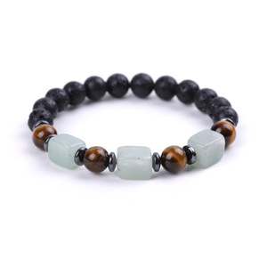 Bracelet énergétique en perles élastiques en améthyste et œil de tigre, bijoux de mode pour hommes et femmes - Product Image 4