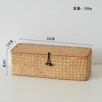 Nouvel Arrivage : Panier de Rangement Vintage en Jonc de Mer Tressé pour Cuisine, Organisateur en Osier Écologique Fait Main pour Cosmétiques, Articles Divers et Aliments