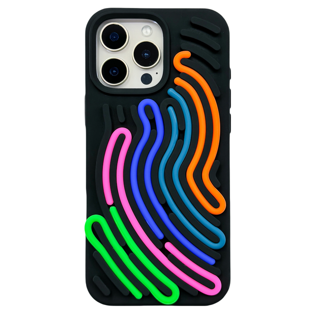 Colorful 3D Line Design Silicone Phone Case for IPhones 16 Pro Max Stress Relief for iphone 15 case Apple 17 Cover Accessories