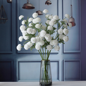 Flores artificiales decorativas de estilo europeo, <span class=keywords><strong>claveles</strong></span> de color al óleo, clavel de un solo tallo para regalo del Día de la madre - Product Image 4