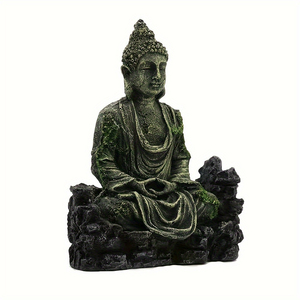 Estátua Serena de Buda para Aquários TGA33, Abrigo Durável de Resina para Peixes e Camarões, Perfeito para Todos os Tamanhos de Tanques, Decoração Paisagística - Product Image 6