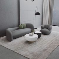 Canapé d'angle trois places en bouclette blanc pour salon – Collection unique