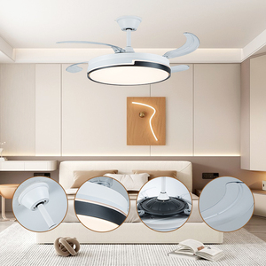 Moderno ventilador de techo LED inteligente de 42 pulgadas con <span class=keywords><strong>control</strong></span> retráctil y interruptor de atenuación de <span class=keywords><strong>3</strong></span> colores remoto <span class=keywords><strong>3</strong></span> aspas AC/DC Motor - Product Image 5