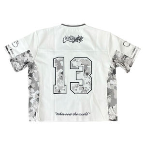 เสื้อฟุตบอลอเมริกันแบบถอดแขนได้ คอวี ผ้าโพลีเอสเตอร์ตาข่าย สไตล์เรโทร สตรีทแวร์ - Product Image 2