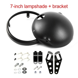 Phare de moto noir mat, phare modifié pour moto, support de phare de 7 pouces, boîtier, accessoires de moto, abat-jour - Product Image 6