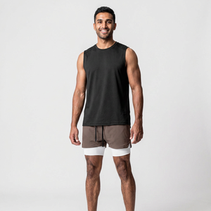 Pantalones Cortos Deportivos 2 en 1 para Hombre, de Secado Rápido, Transpirables, Ecológicos, con Logotipo Personalizado y Cierre con Cordón - Product Image 1