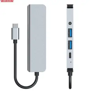 Jumon Factory Ttype C To HDTV Charging RJ45 Hub Thunderbolt To Usb 3.0 Phone Dock Station USB C Adapter Extender 5 in 1HUB