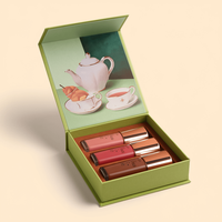 Tendance : Coffrets Maquillage Luxueux Rouge à Lèvres Brillant Miroir Lumineux Magnétique Écologique avec Crayon à Lèvres, Teinte Lèvres et Éponges